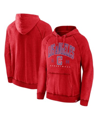 Fanatics Мужское худи LA Clippers Foul Trouble Snow Wash Raglan Pullover, темно-красное меланж