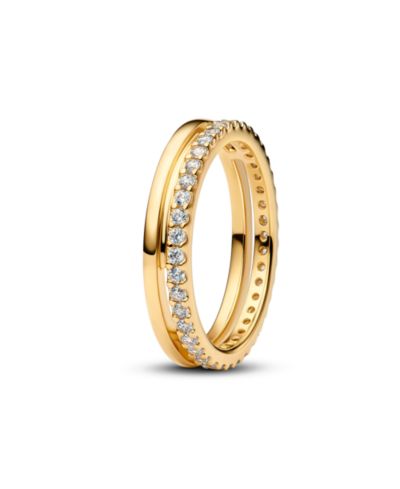 Pandora Double Band 14K Gold-Plated Ring