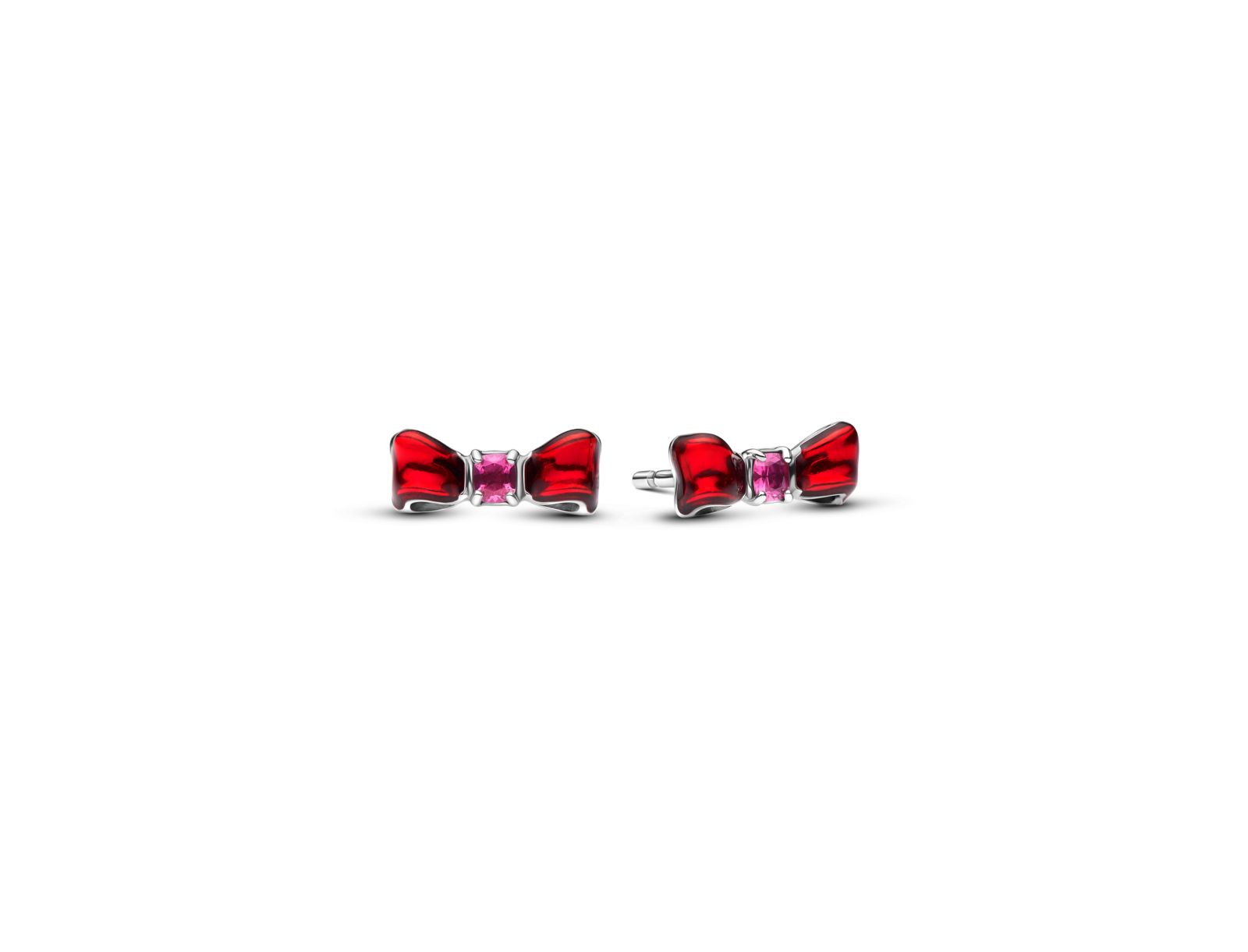 Pandora Sterling Silver Disney Snow White Bow Stud Earrings