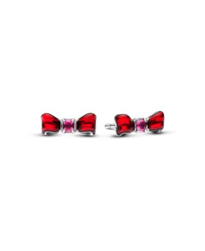 Pandora Sterling Silver Disney Snow White Bow Stud Earrings