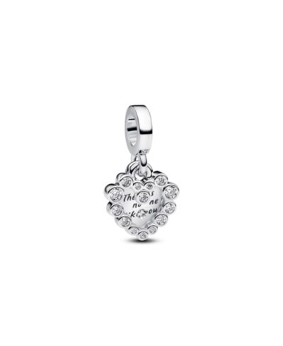Браслет-шарм Pandora Sparkling Heart Double Dangle Sterling Silver