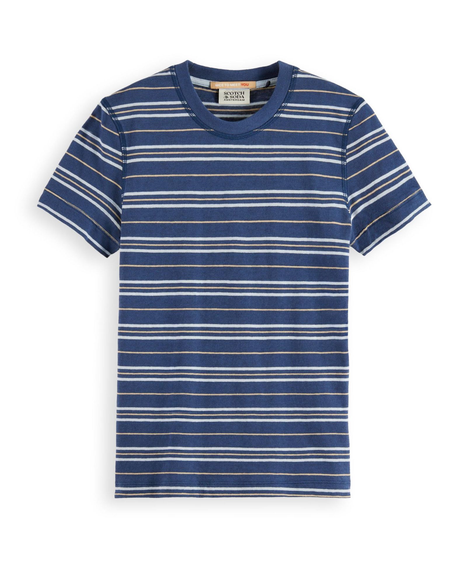 SCOTCH & SODA Little and Big Boys Yarn Dyed Linen Blend Striped T-Shirt