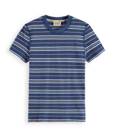 SCOTCH & SODA Little and Big Boys Yarn Dyed Linen Blend Striped T-Shirt