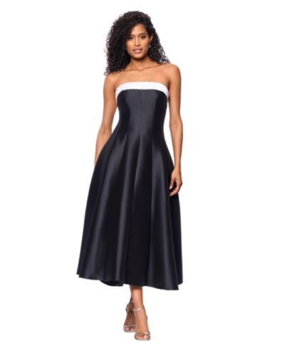 Женское вечернее платье Betsy & Adam Strapless Satin Mikado Party Dress
