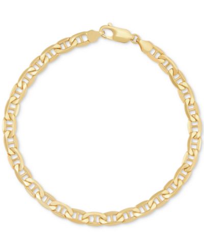 Браслет Italian Gold Polished Mariner Link Chain, 8.5" (5.5mm), 14k Yellow Gold