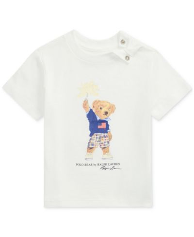 Детская хлопковая футболка Polo Ralph Lauren Polo Bear для новорожденных