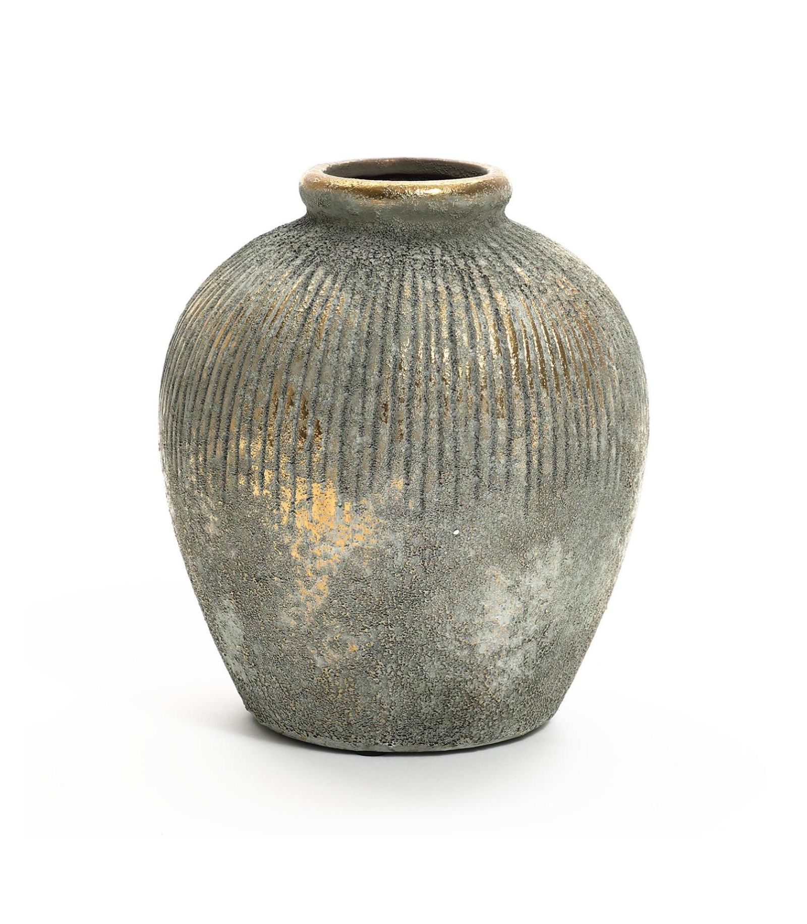 Декоративная ваза LuxenHome Rustic Gold and Brown Terracotta 8.7-Inch Tall