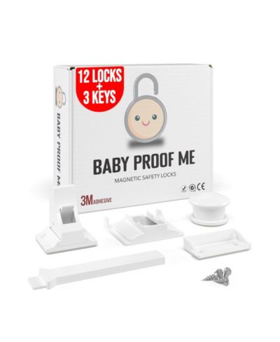 Baby Proof Me Toddler Proof Me | Magnetic Safety Lock Kit (12 Locks + 3 Keys)