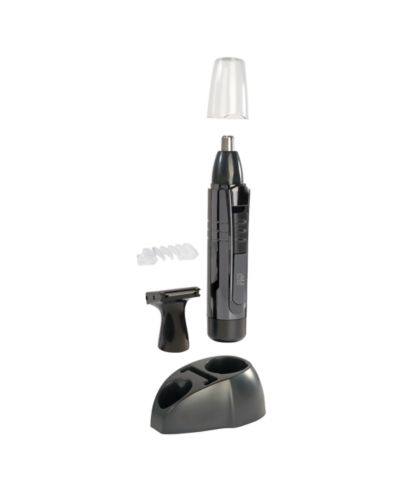 Nose, Ear and Facial Hair Groomer with Stand, Interchangeable Heads