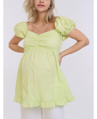 Motherhood Maternity Women's Off the Shoulder Short Sleeve Babydoll Top - Motherhood