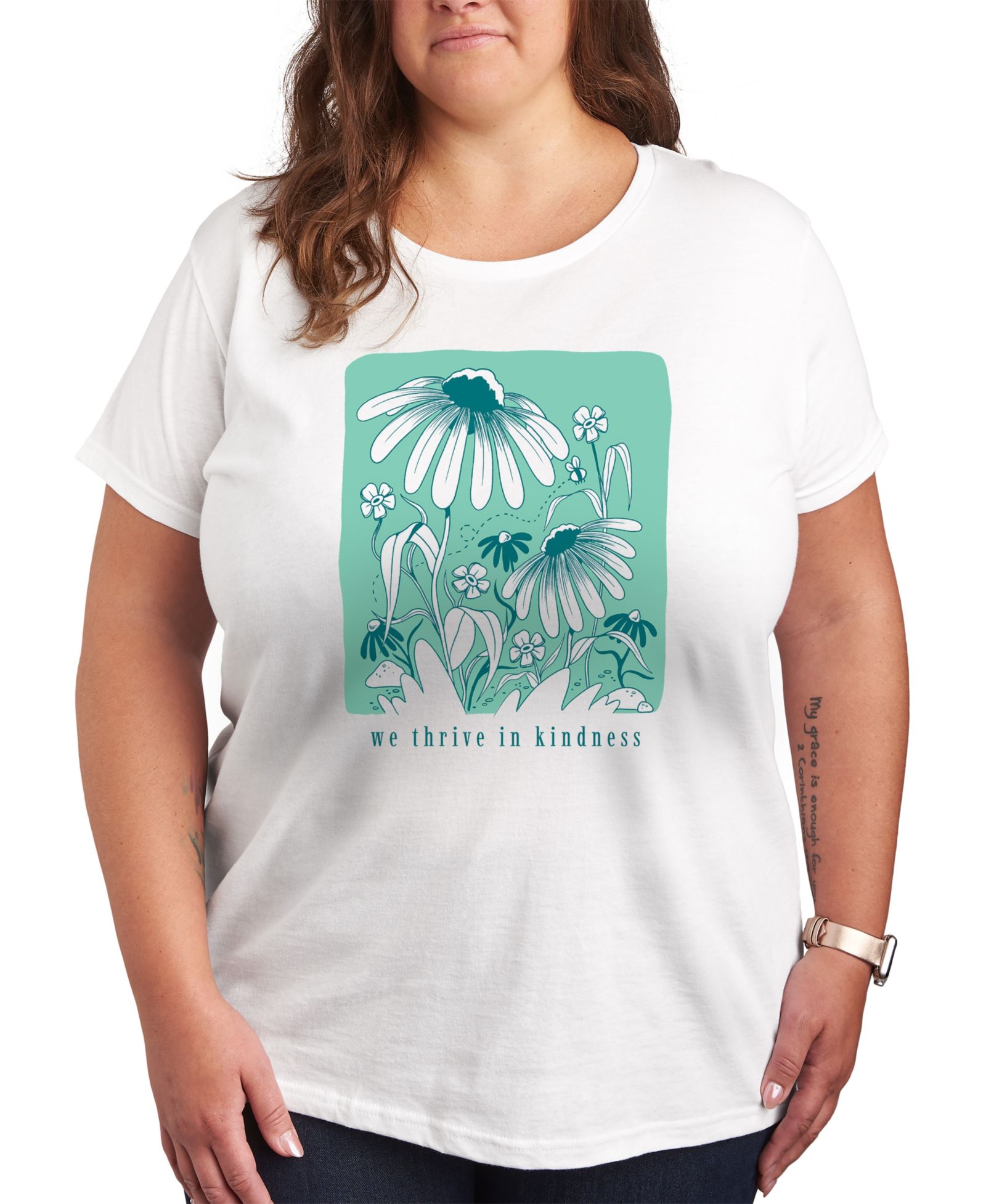 Мужская футболка Hybrid Apparel Trendy Plus Size Thrive In Kindness с принтом