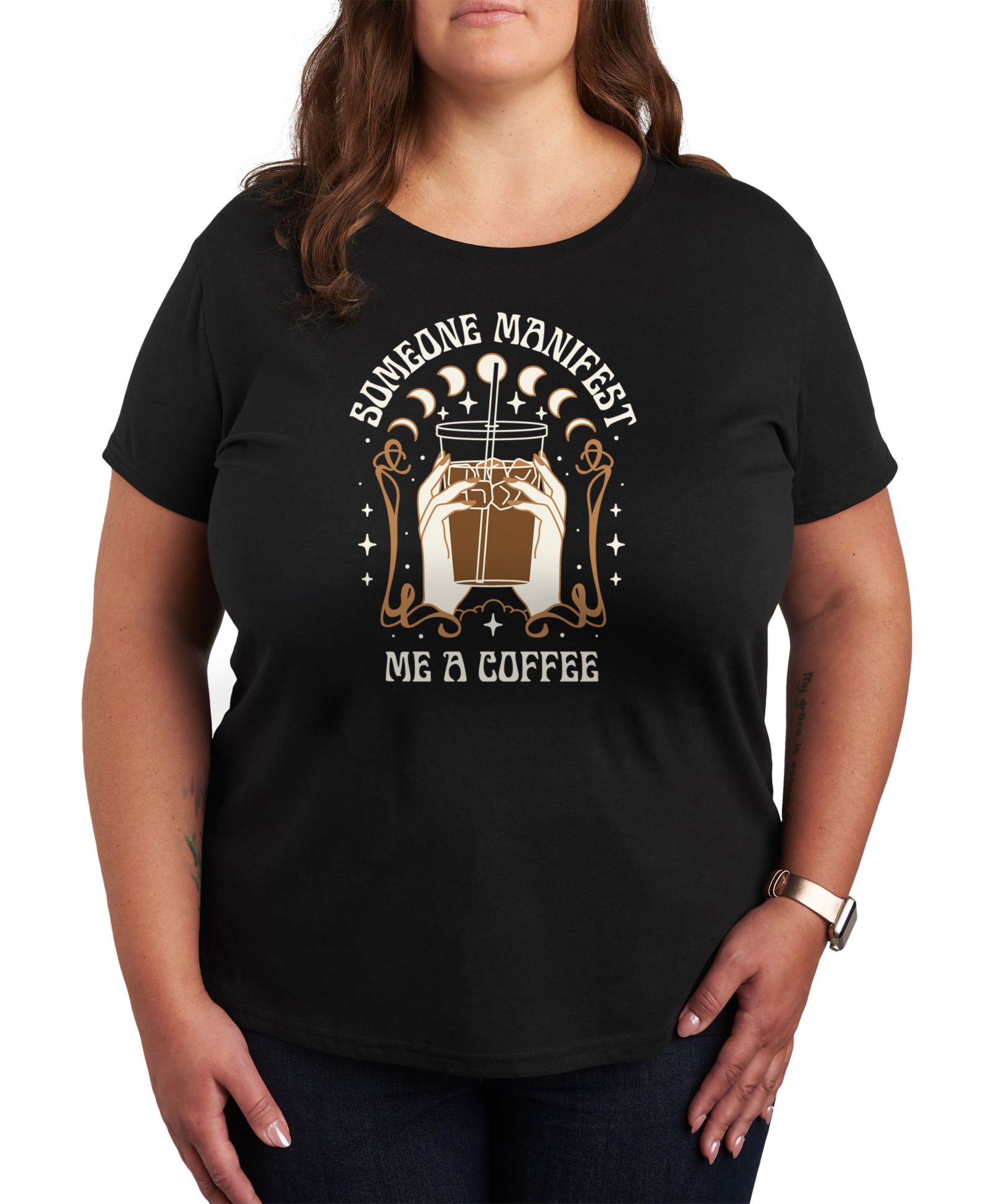 Женская футболка Hybrid Apparel Plus Size с принтом Don't Manifest Coffee
