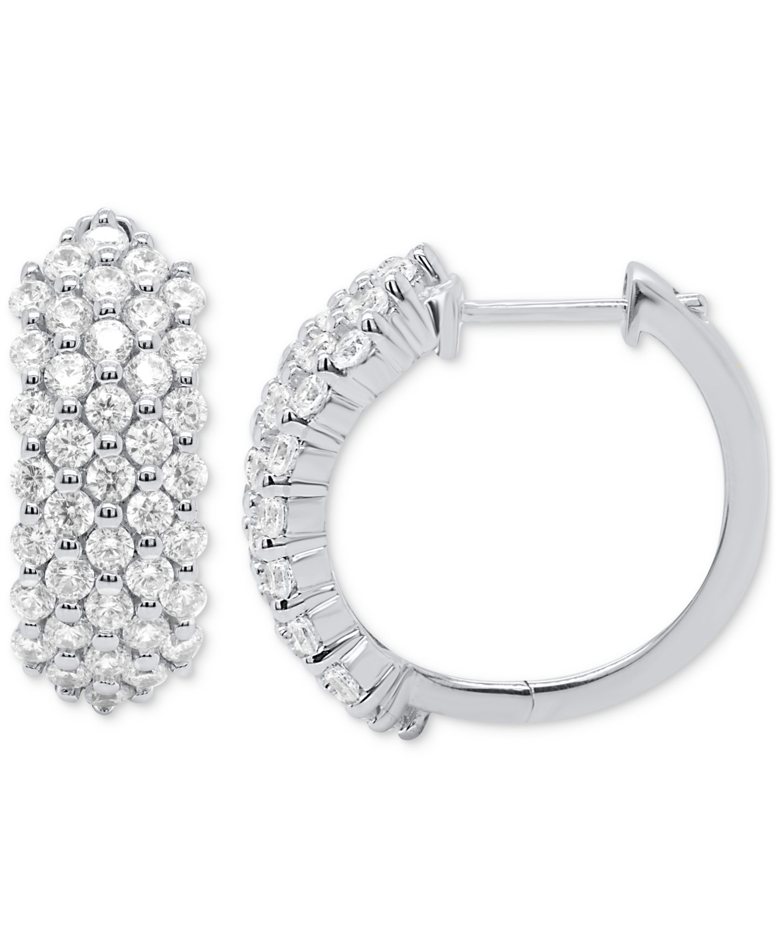 Серьги-кольца Forever Grown Diamonds с бриллиантами Lab Grown в серебре или позолоченном серебре 14k