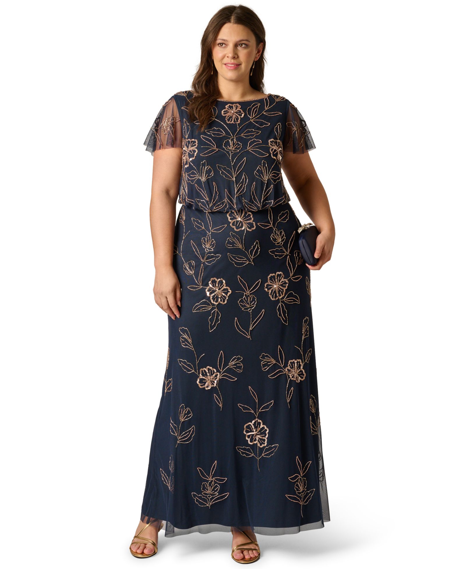 Вечернее платье Adrianna Papell Plus Size с бисером