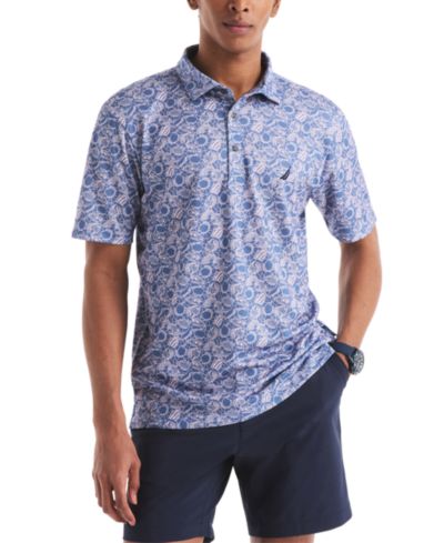 Мужская спортивная рубашка-поло Nautica Men's Classic-Fit Moisture-Wicking Printed Performance Golf Polo Shirt