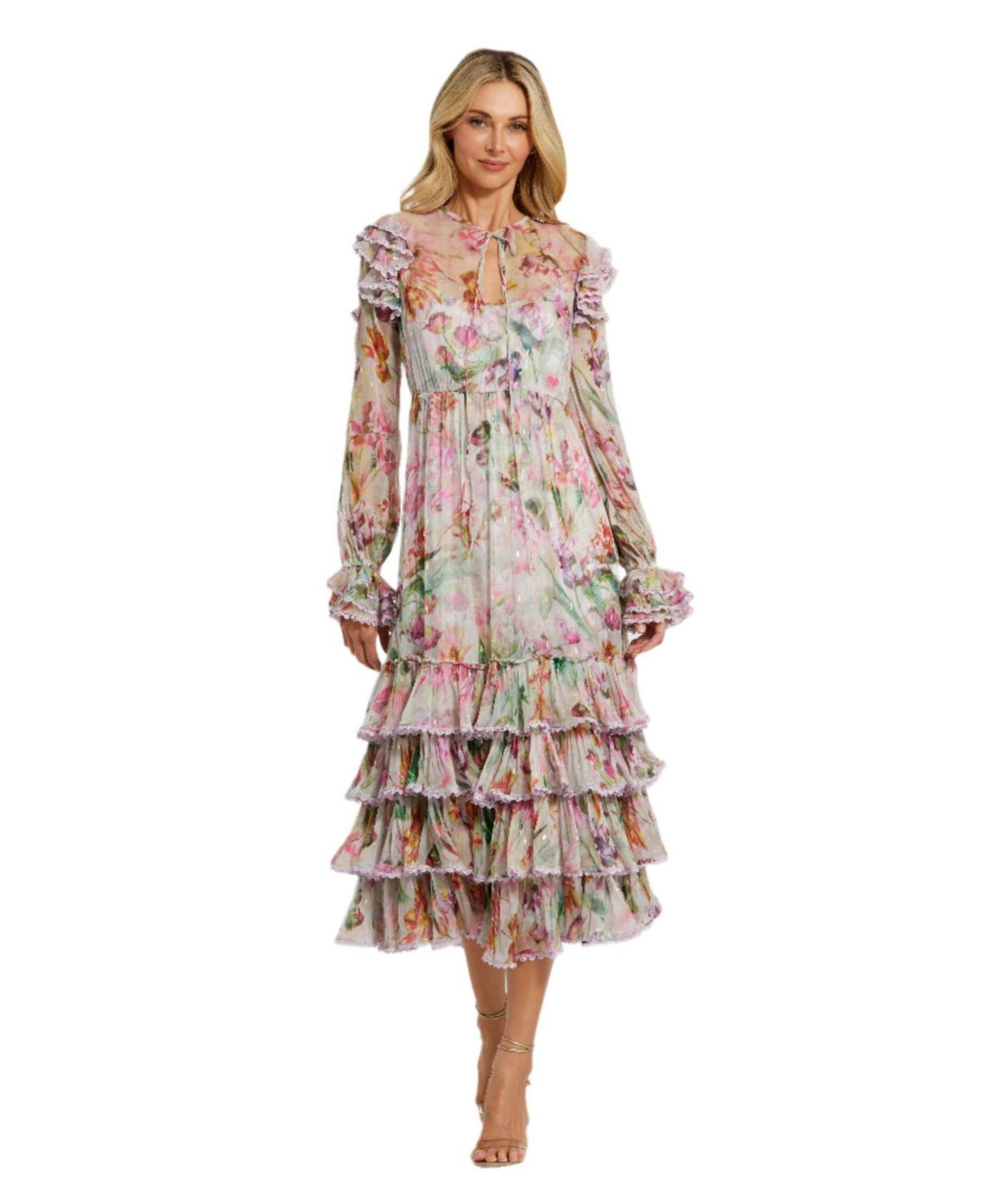 Женское платье Mac Duggal Long Sleeve Floral