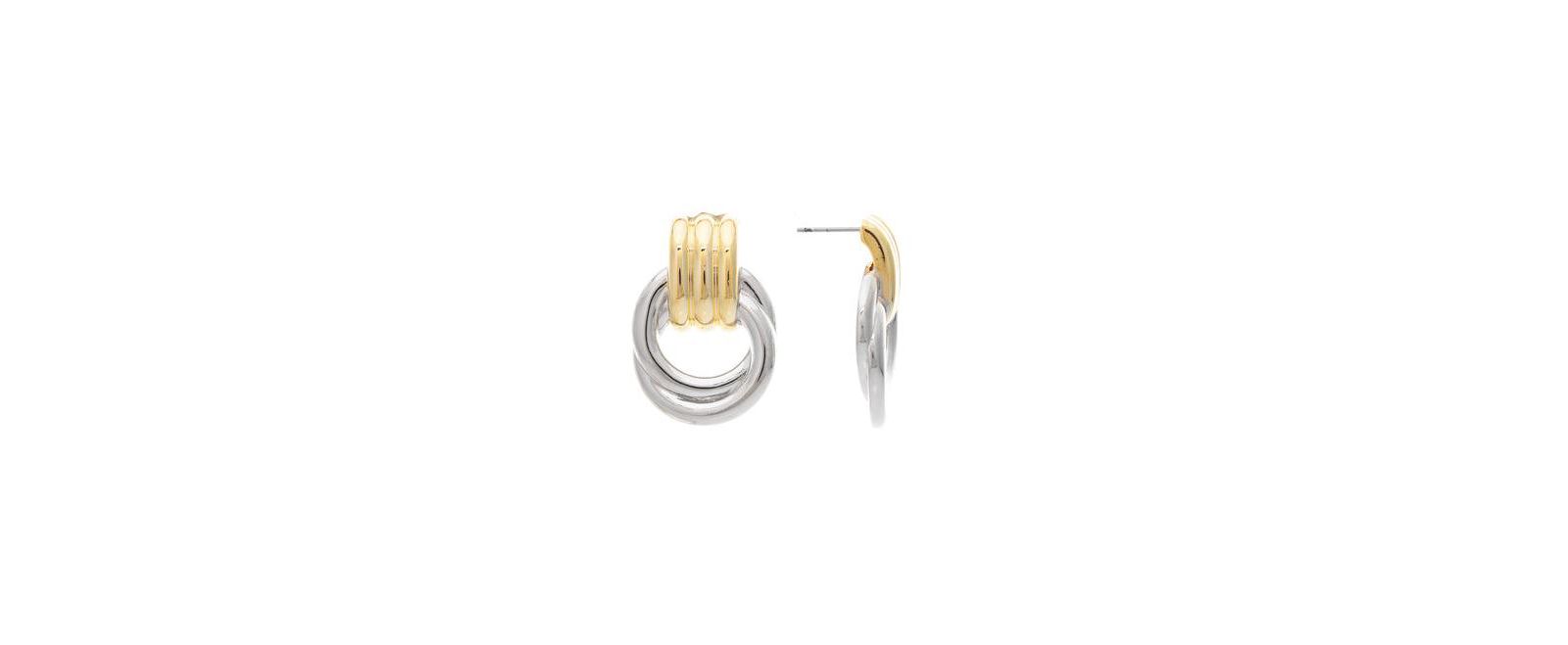 Серьга-кольцо Rivka Friedman Mixed Metal Front Facing
