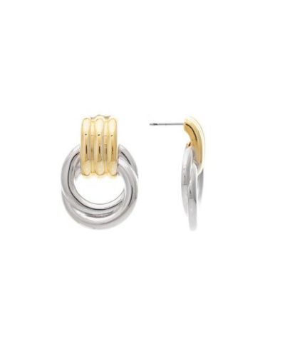 Серьга-кольцо Rivka Friedman Mixed Metal Front Facing