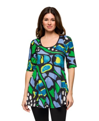 Женская туника 24seven Comfort Apparel с коротким рукавом и круглым вырезом