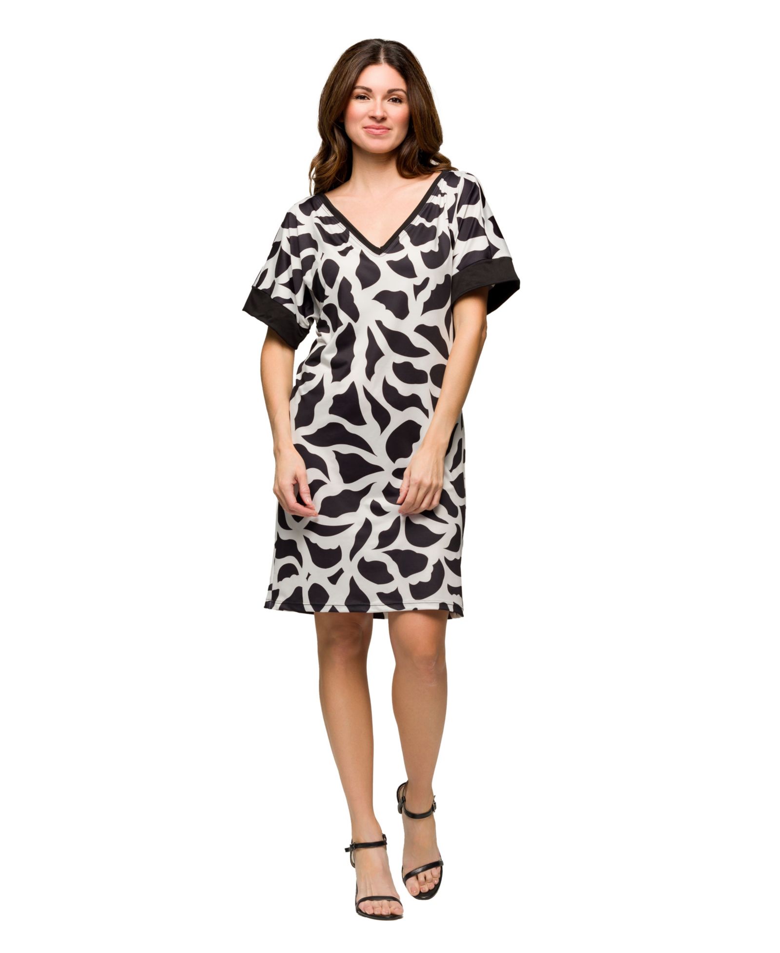 24seven Comfort Apparel Women's Short Sleeve Knee Length T-Shirt Dress