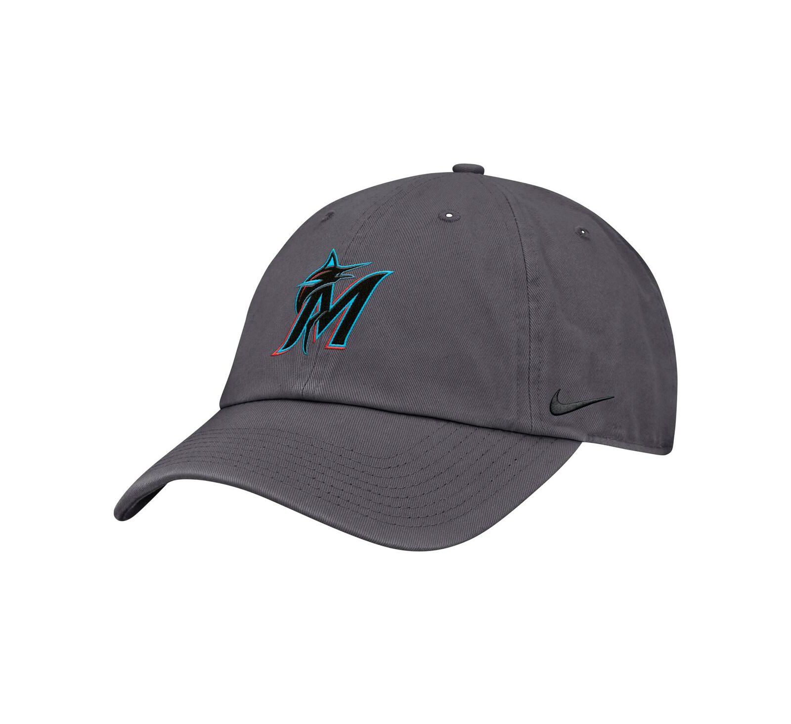 Nike мужская кепка Miami Marlins Club регулируемая серая