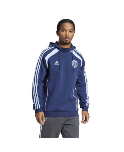 adidas Мужская темно-синяя толстовка-худи Nike Sporting Kansas City 2025 Travel Pullover