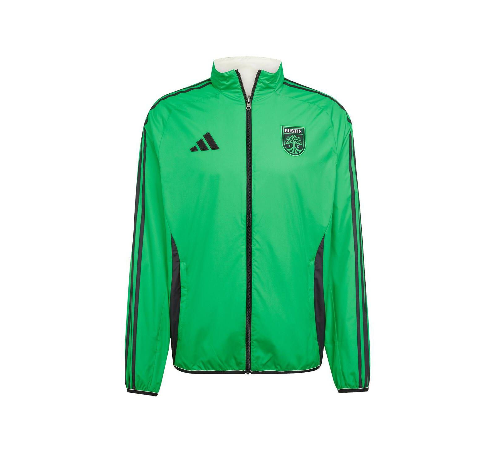 Adidas Men's Green/White Austin FC 2025 Anthem Reversible Full-Zip Jacket