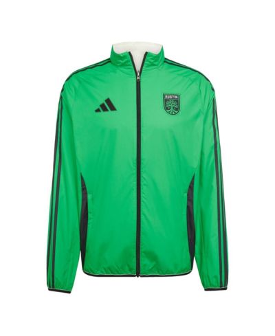 Мужская реверсивная куртка Adidas Austin FC 2025 Anthem с полной молнией, зеленая/белая