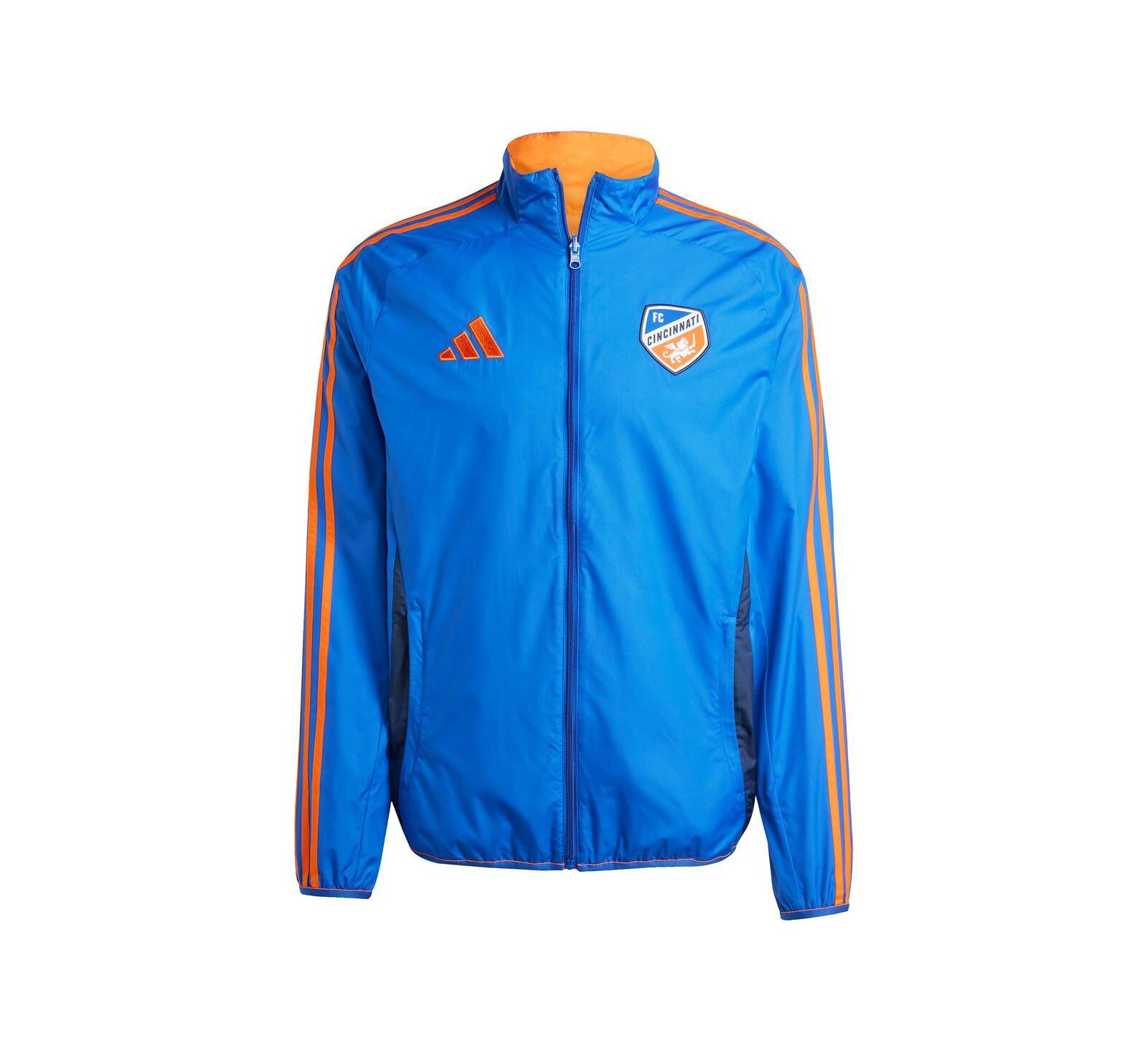 Adidas Men's Blue/Orange FC Cincinnati 2025 Anthem Reversible Full-Zip Jacket