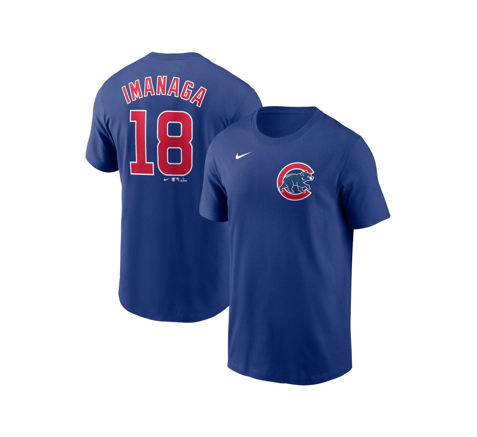 Nike Мужская футболка Chicago Cubs Fuse с именем и номером Shota Imanaga, королевский синий