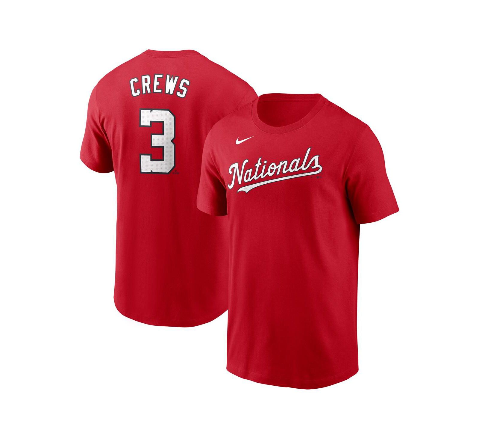 Мужская футболка Nike Dylan Crews Washington Nationals Fuse с именем и номером, красная