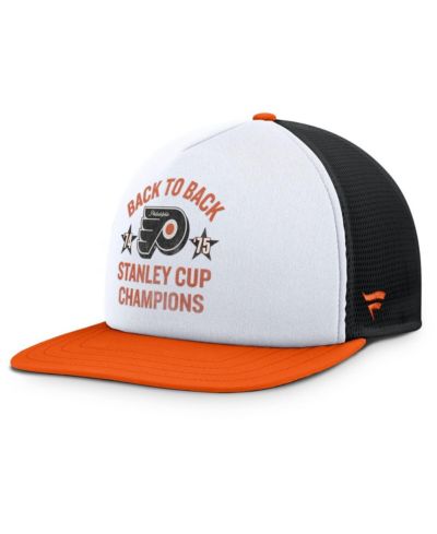 Fanatics Men's White/Orange Philadelphia Flyers Decades Collection Foam Front Snapback Hat