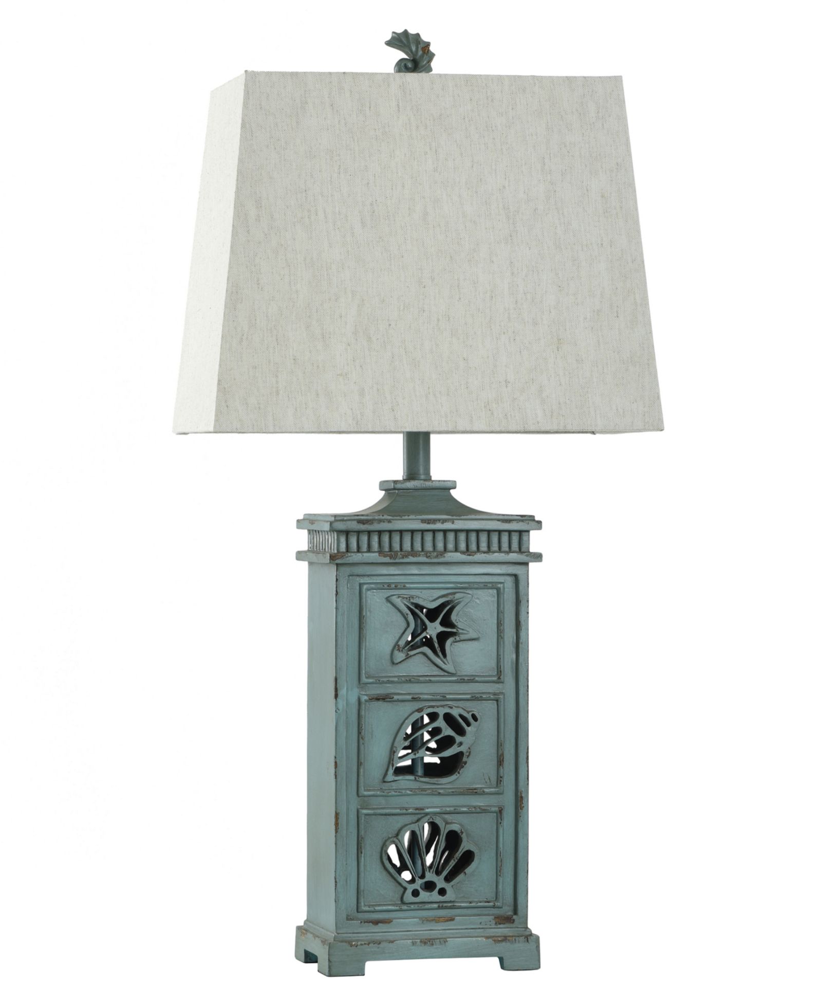 StyleCraft Home Collection 33" River Crest Coastal Hardback Fabric Table Lamp