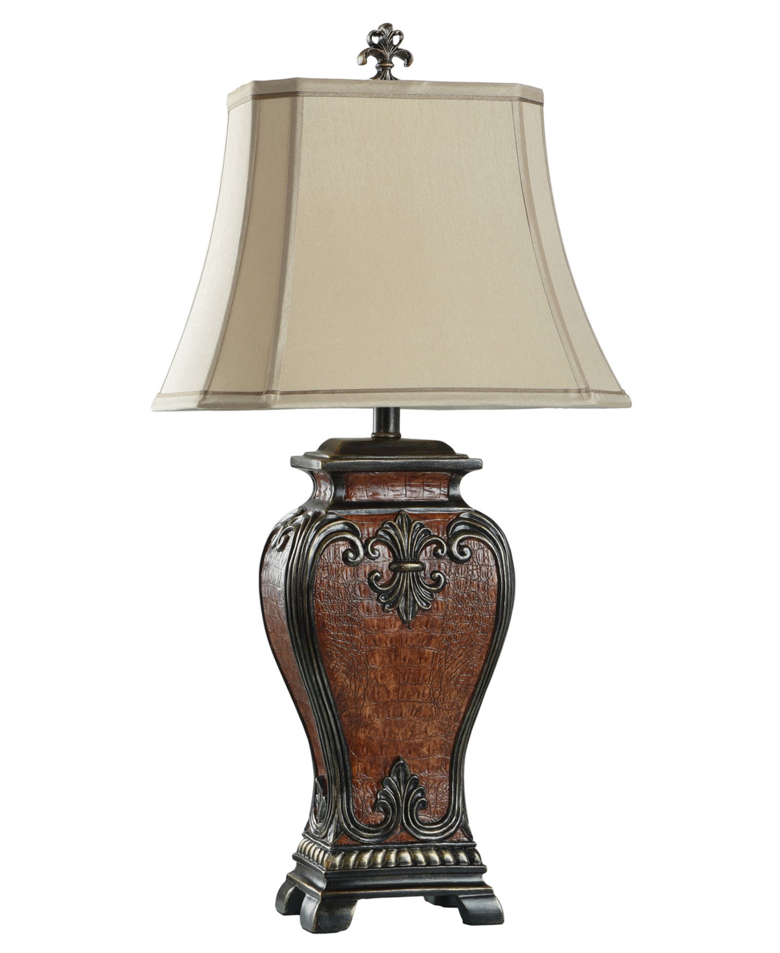 StyleCraft Home Collection настольная лампа Dundee, имитация крокодиловой кожи, 33.5"