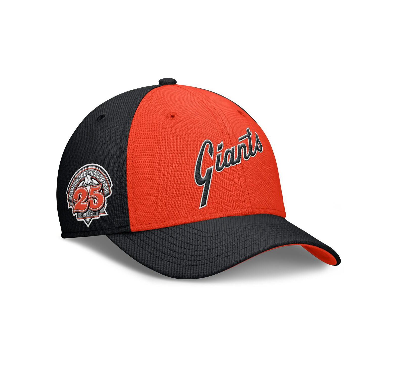 Мужская кепка Nike Black/Orange San Francisco Giants Rise Swoosh Performance Flex