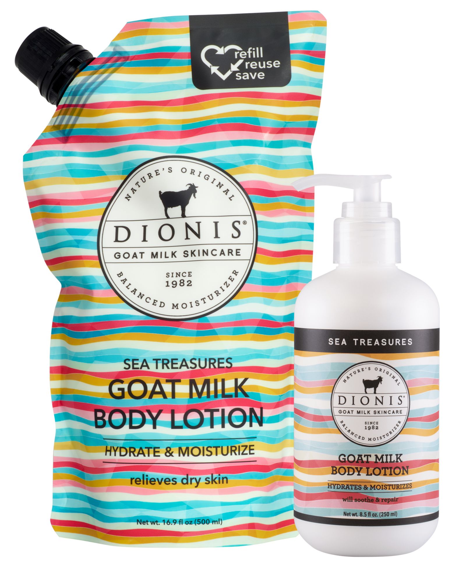 Dionis Sea Treasures Goat Milk Body Lotion Refill Set
