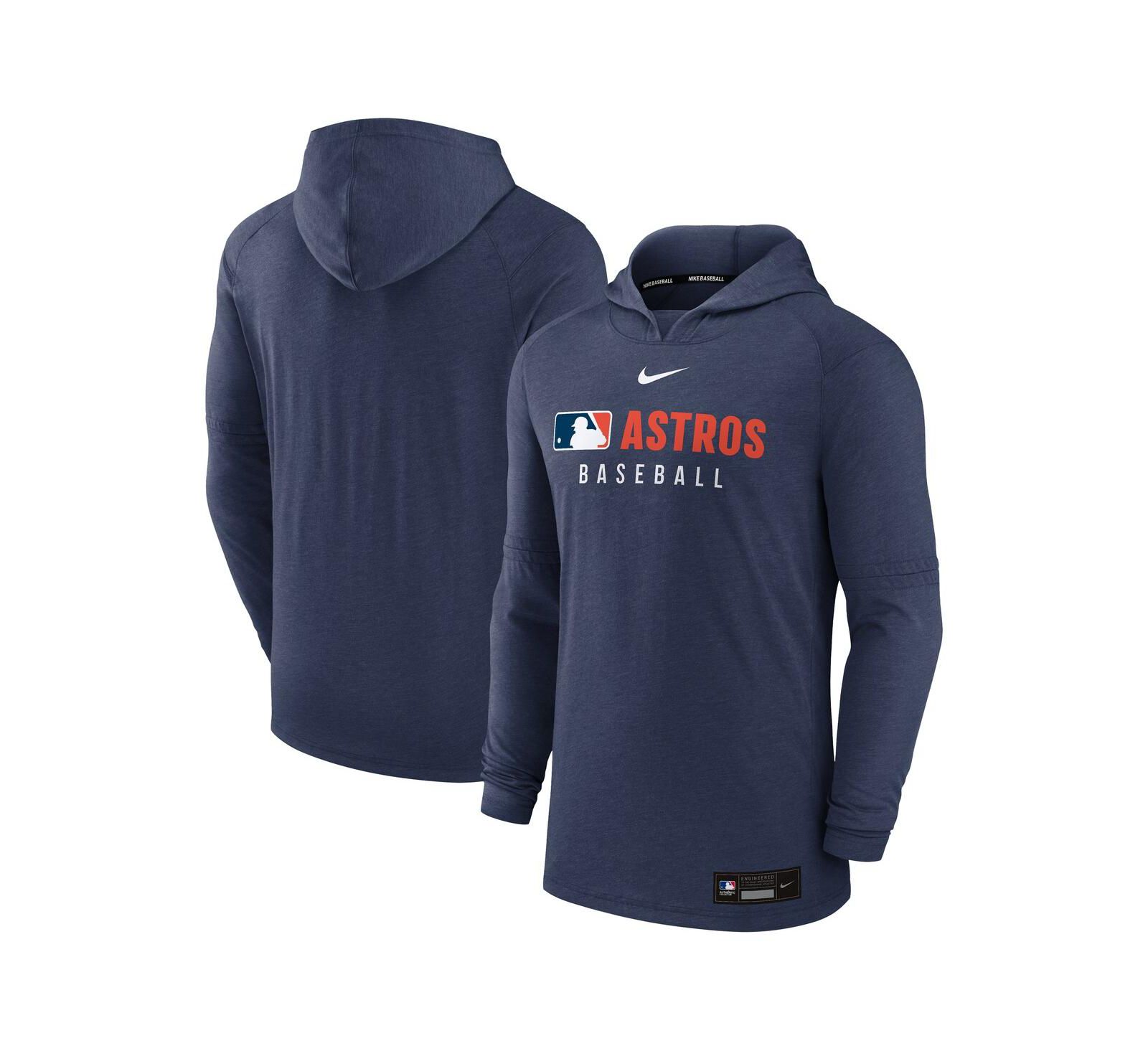Мужское худи Nike Performance Tri-Blend с принтом Houston Astros, Heather Navy