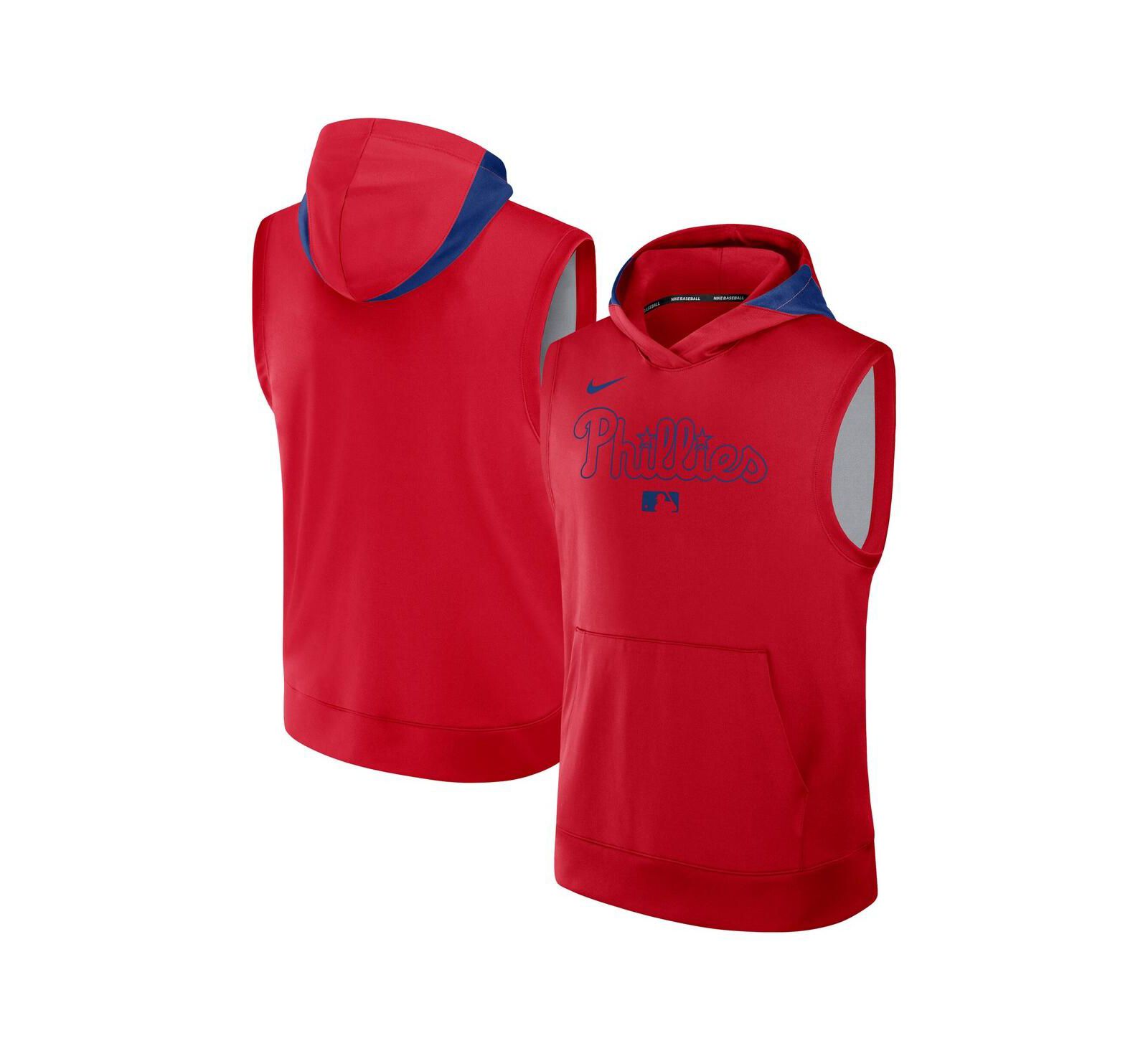 Nike Men's Red Philadelphia Phillies Authentic Collection Performance Sleeveless Pullover Hoodie
