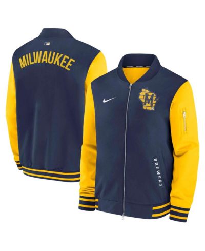 Мужская куртка-бомбер Nike Milwaukee Brewers Authentic Collection Dugout Full-Zip