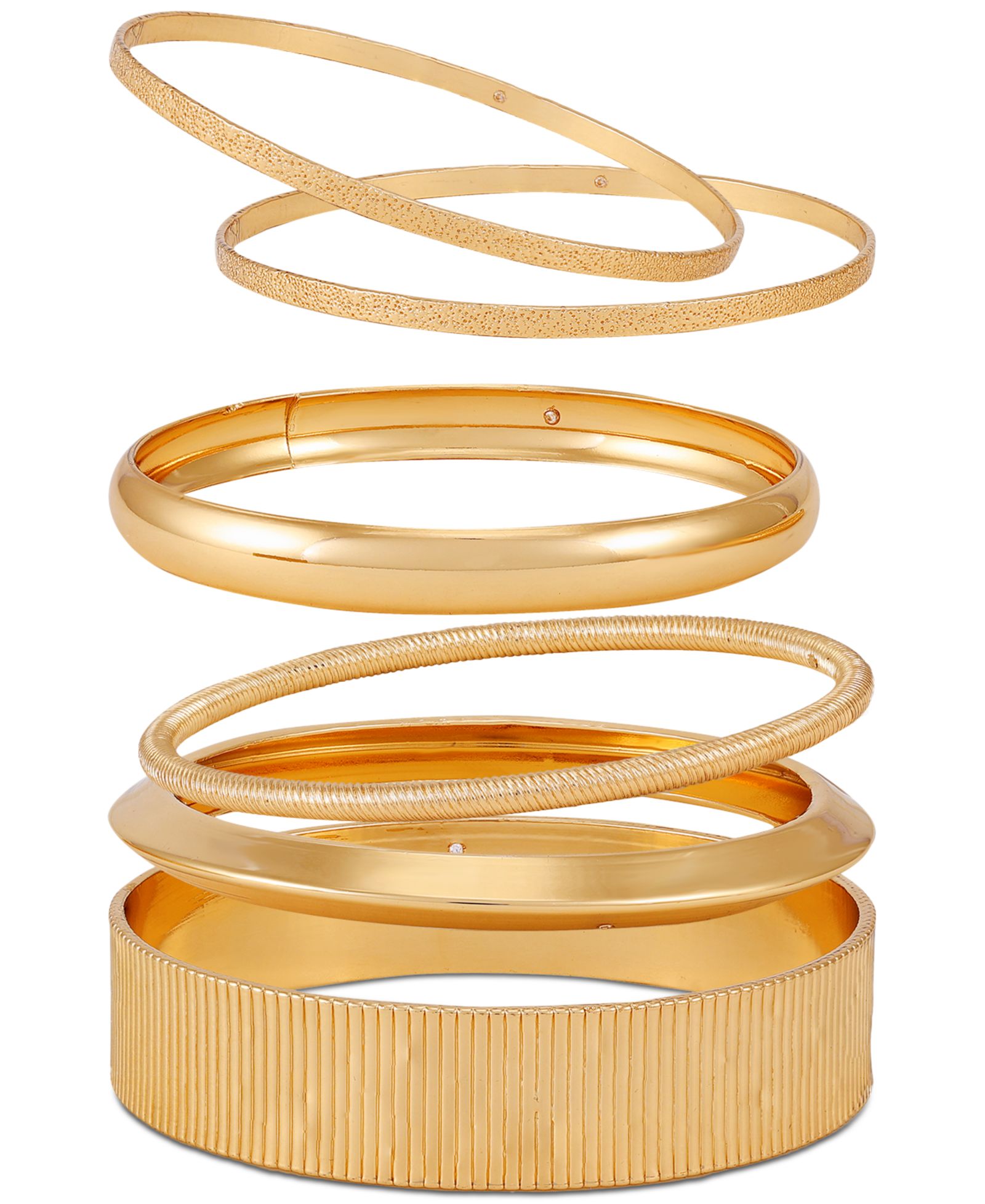GUESS 6-Pc. Set Multi Size Polished Bangle Bracelets
