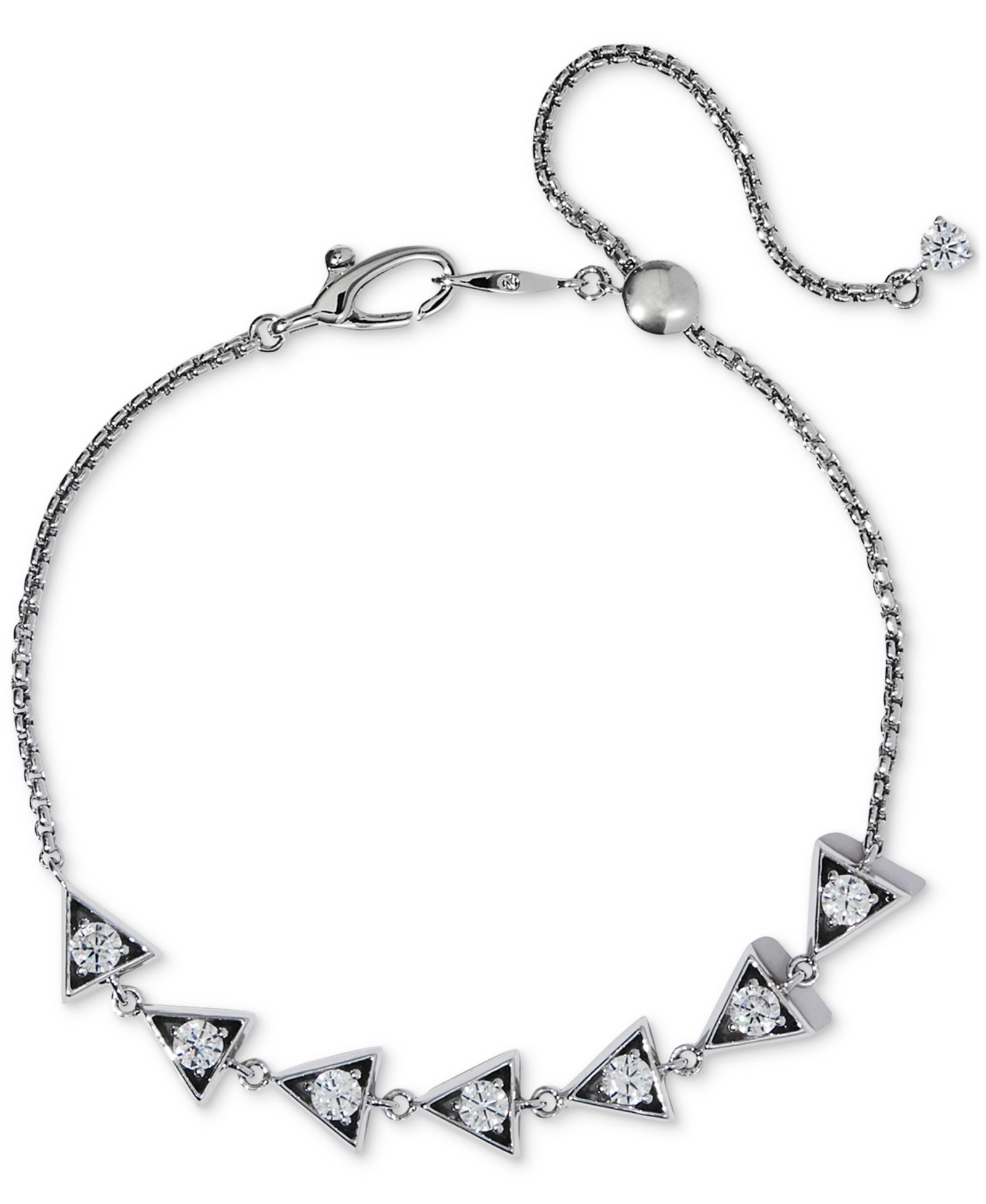 Браслет Eliot Danori Silver-Tone Cubic Zirconia Triangle Slider