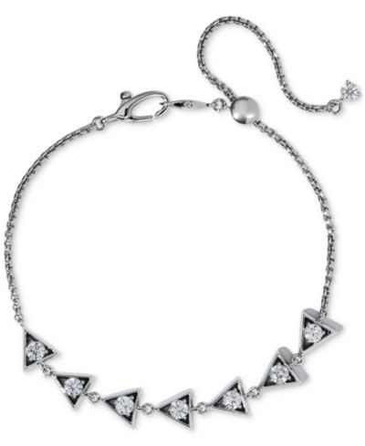 Браслет Eliot Danori Silver-Tone Cubic Zirconia Triangle Slider