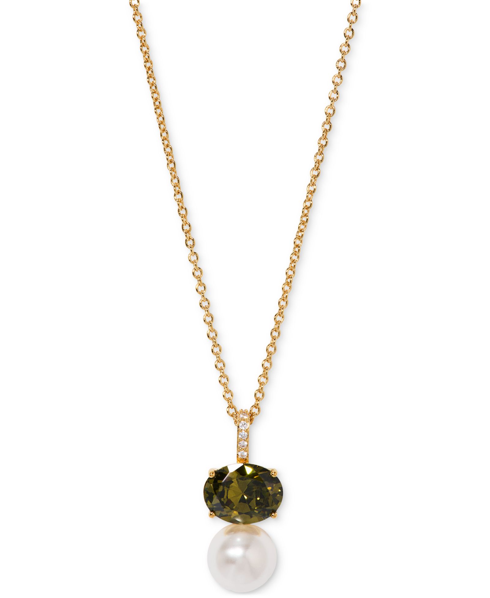 Ожерелье-кулон Eliot Danori Cubic Zirconia & Imitation Pearl, 16" + 2" extender