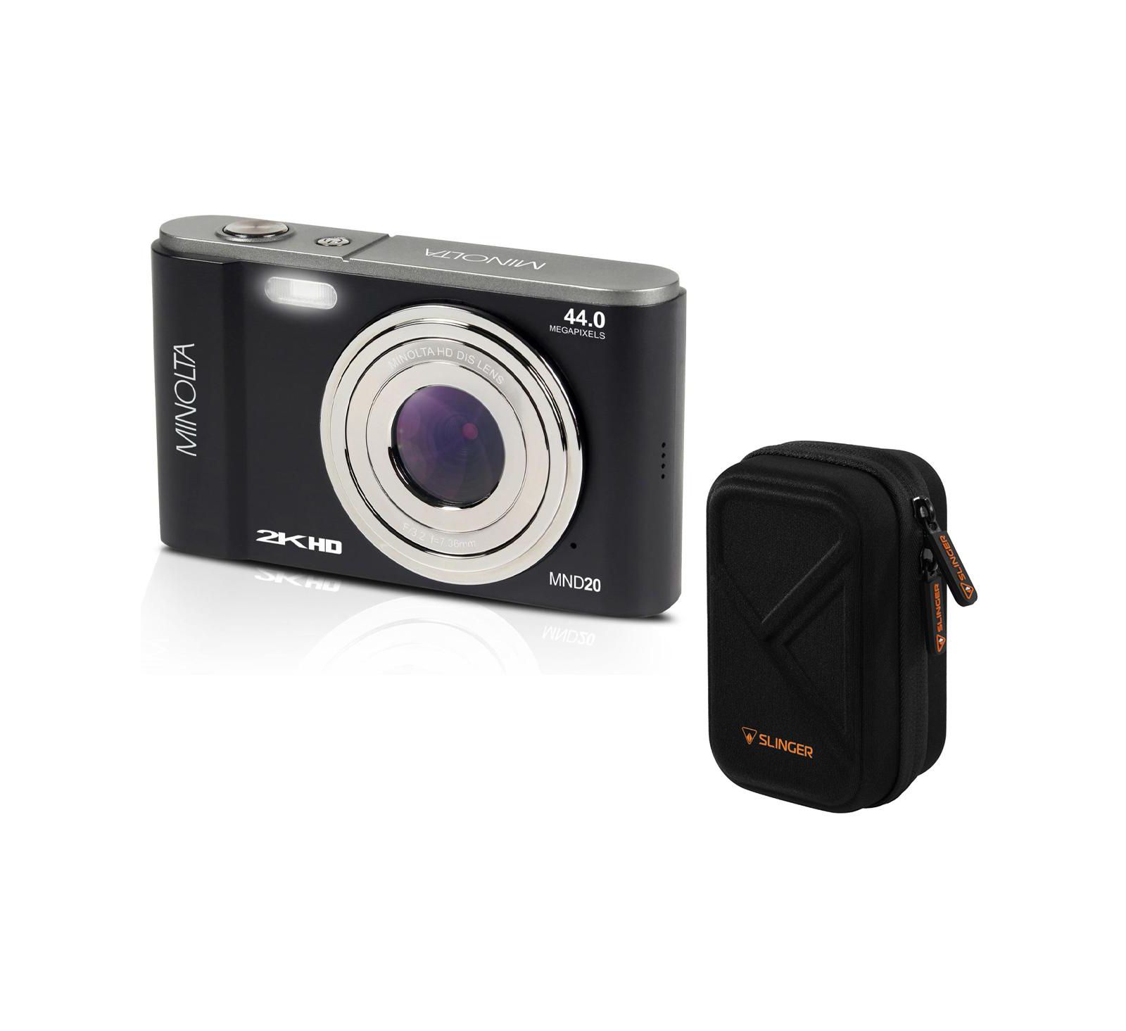 Minolta Minolta MND20 44 MP 2.7K Ultra HD Digital Camera (Black) With Slinger Camera case