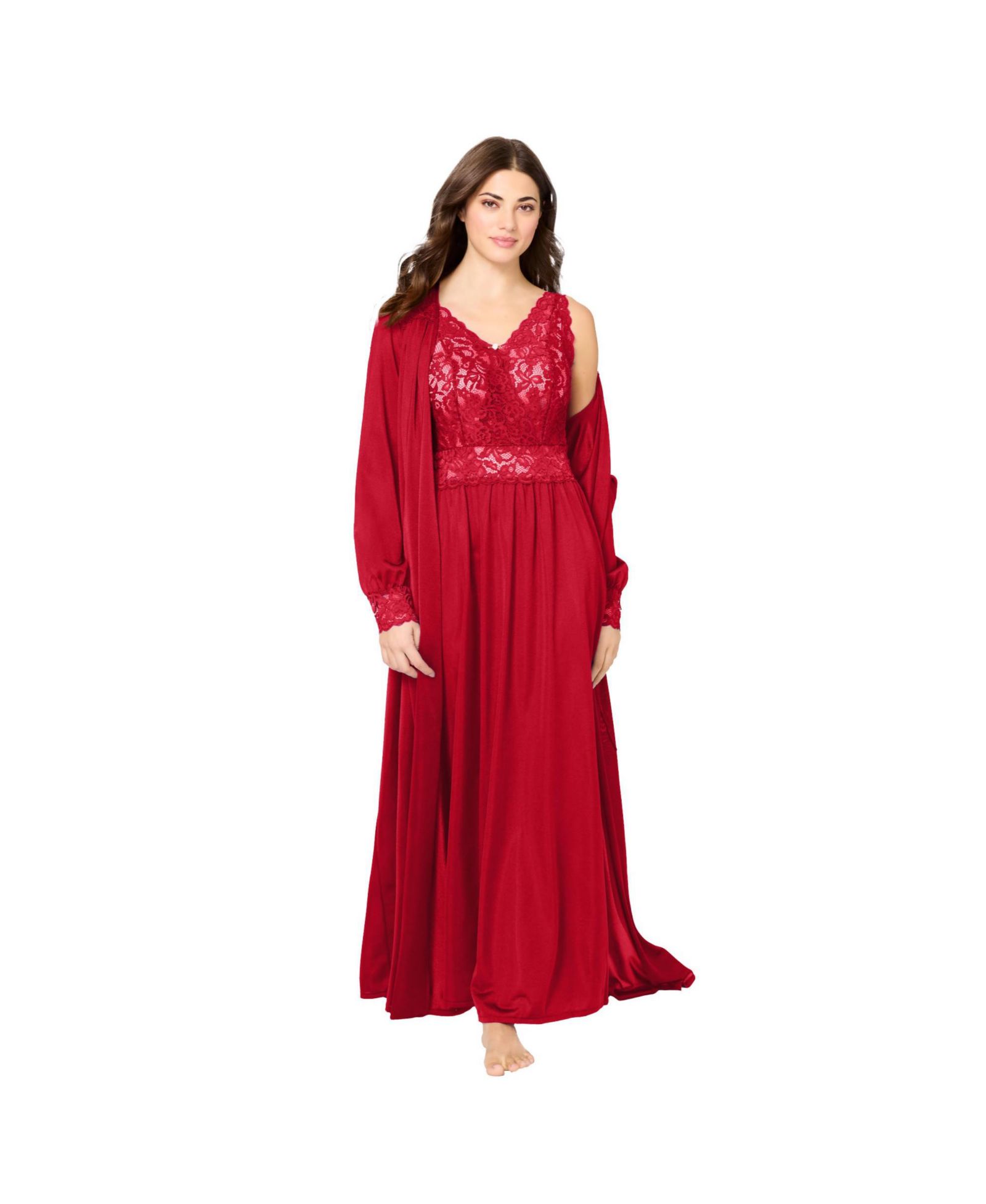 Комплект Amoureuse Plus Size Peignoir, 2 предмета: халат и сорочка