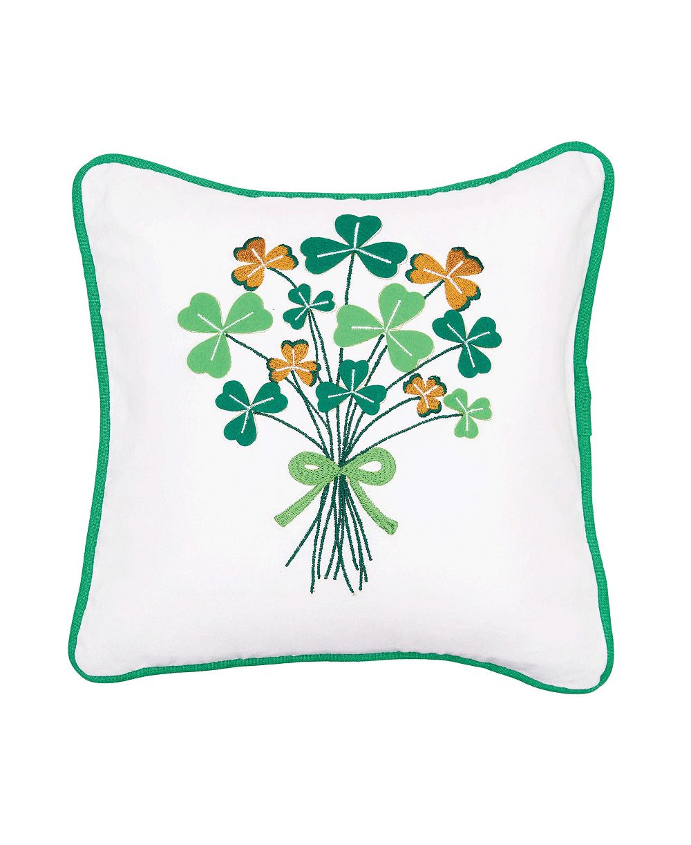 Декоративная хлопковая мини-подушка C&F Home с вышивкой Shamrock, 10" x 10"