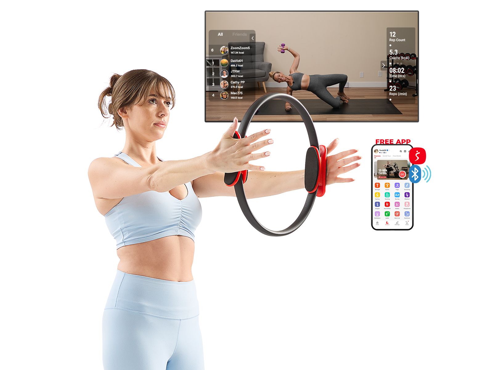 Пилатес-кольцо Sunny Health & Fitness 15”, тренажер для тонизирования и укрепления мышц кора