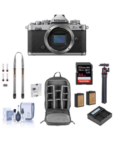 Nikon Z fc беззеркальная камера DX-Format комплект с 64GB SD Card, рюкзаком, ремешком, 2 аккумуляторами, двойным зарядным устройством и защитным экраном