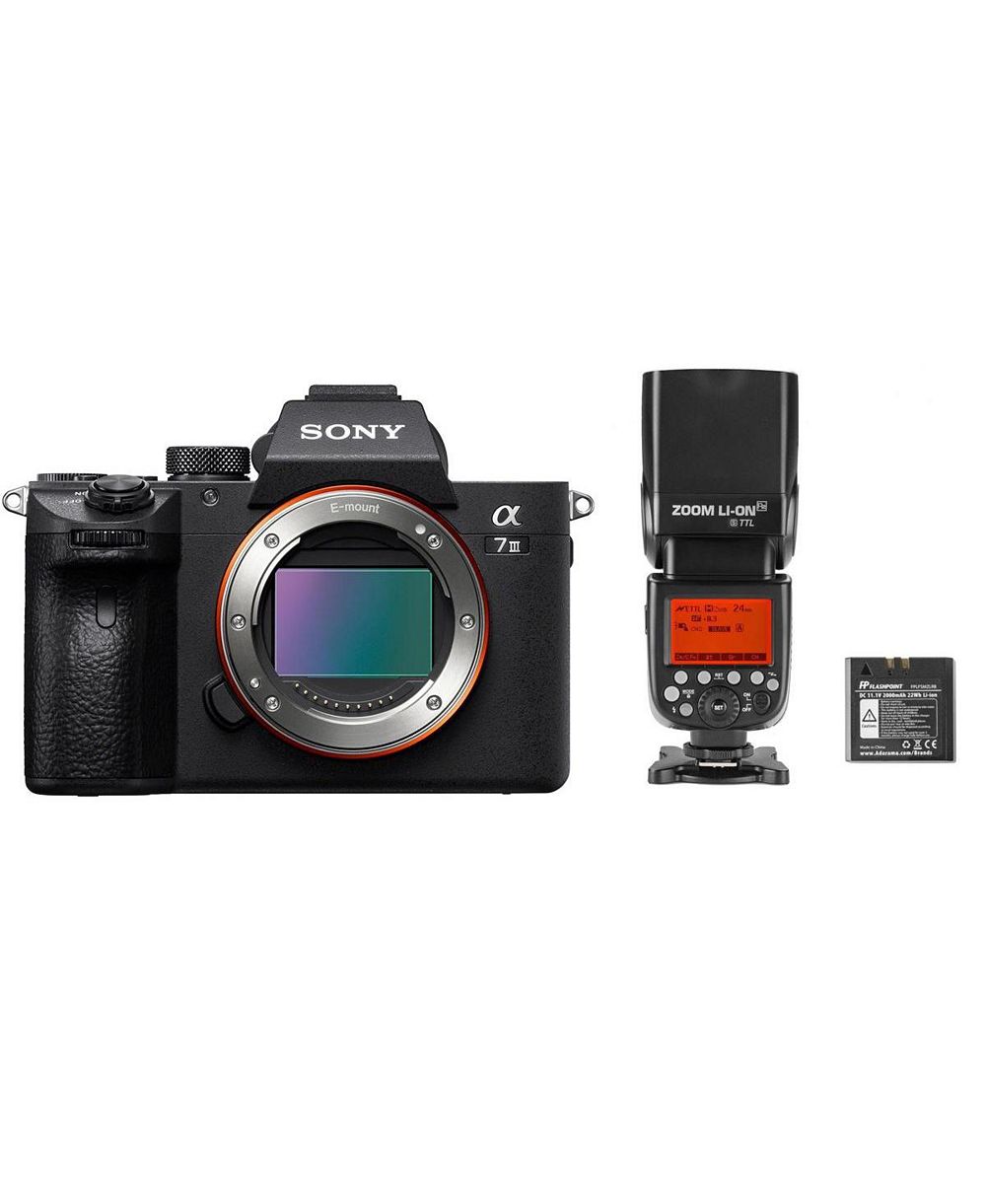 Sony a7 III Mirrorless Camera with Flashpoint Zoom Li-ion R2 Speedlight