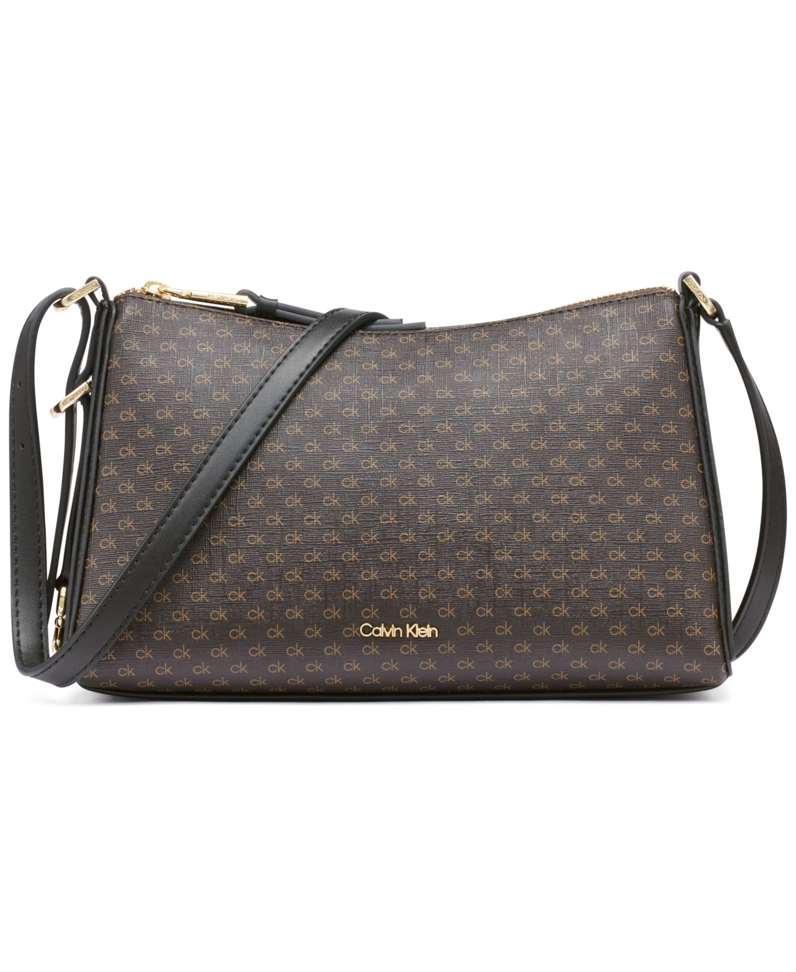 Calvin Klein Mandy Mini Signature Top Zipper Crossbody